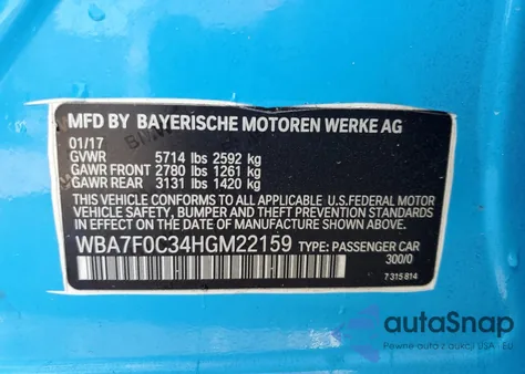 WBA7F0C34HGM22159